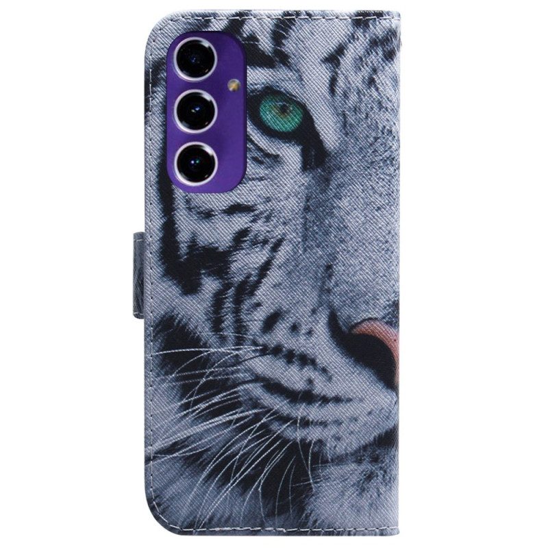 Lederhüllen Für Samsung Galaxy A16 5g Weißer Tiger