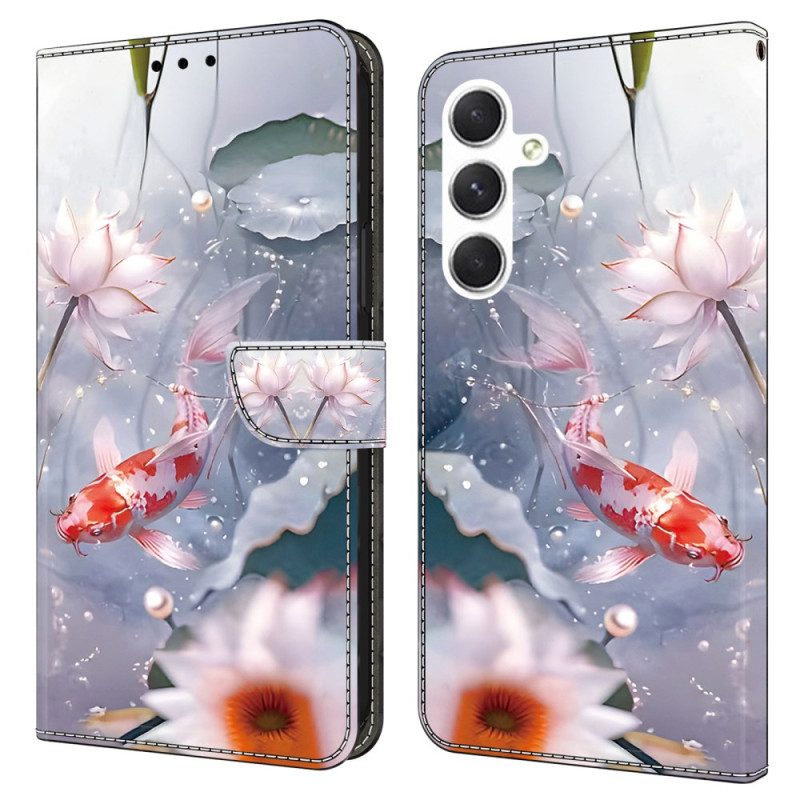 Lederhüllen Samsung Galaxy A16 5g Blumen Und Fische