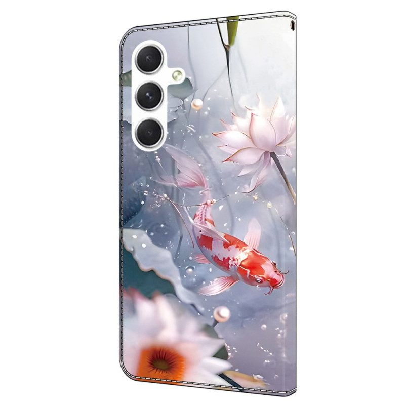 Lederhüllen Samsung Galaxy A16 5g Blumen Und Fische