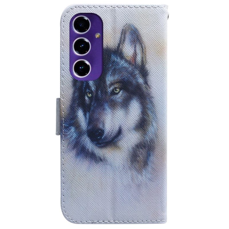 Lederhüllen Samsung Galaxy A16 5g Handyhülle Aquarell Hund