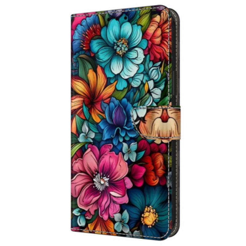 Lederhüllen Samsung Galaxy A16 5g Handyhülle Blumenmuster