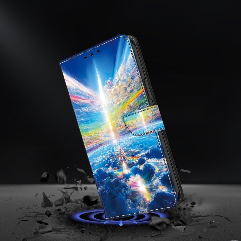 Lederhüllen Samsung Galaxy A16 5g Handyhülle Bunter Himmel