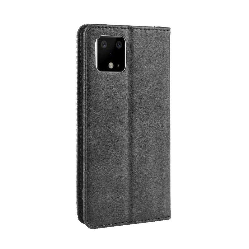 Schutzhülle Für Google Pixel 4 Flip Case Stilisierter Vintage-ledereffekt