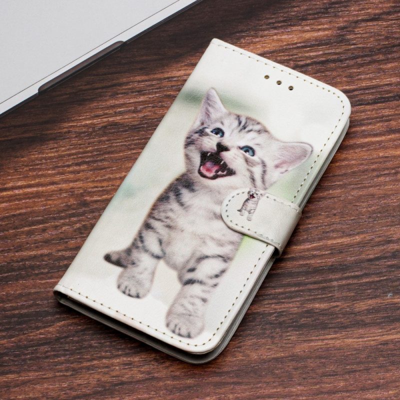 Flip Case Für Xiaomi Redmi A1 Mit Kordel Kleines Kätzchen Mit Riemen