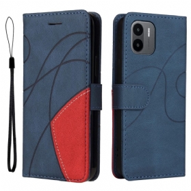 Flip Case Für Xiaomi Redmi A1 Zweifarbiges. Charakteristisches Kunstleder