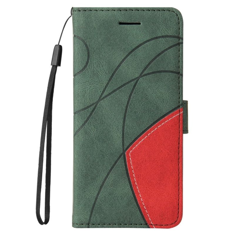 Flip Case Für Xiaomi Redmi A1 Zweifarbiges. Charakteristisches Kunstleder