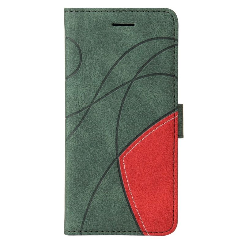 Flip Case Für Xiaomi Redmi A1 Zweifarbiges. Charakteristisches Kunstleder