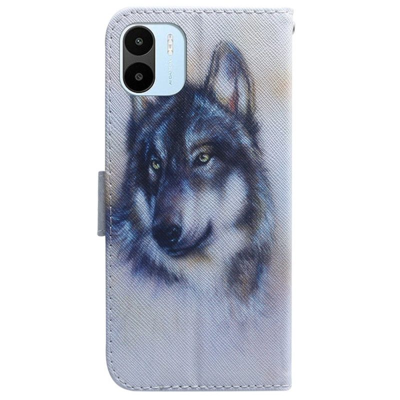 Lederhüllen Für Xiaomi Redmi A1 Aquarell-wolf