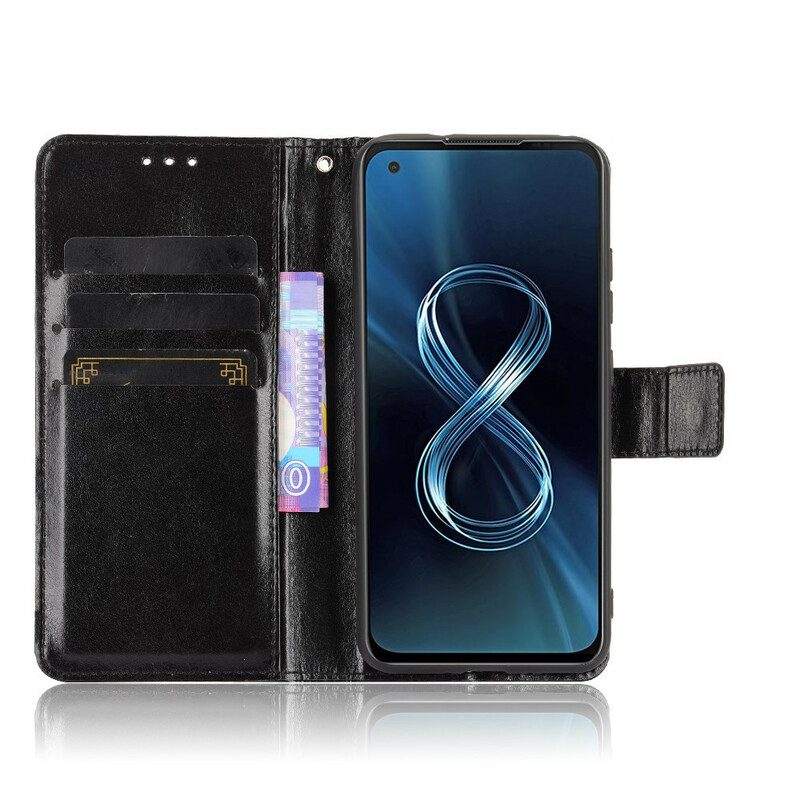 Flip Case Für Asus Zenfone 8 Auffälliges Kunstleder