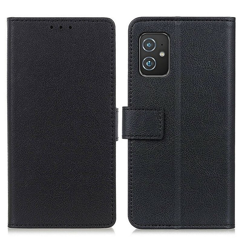 Flip Case Für Asus Zenfone 8 Einfacher Ledereffekt