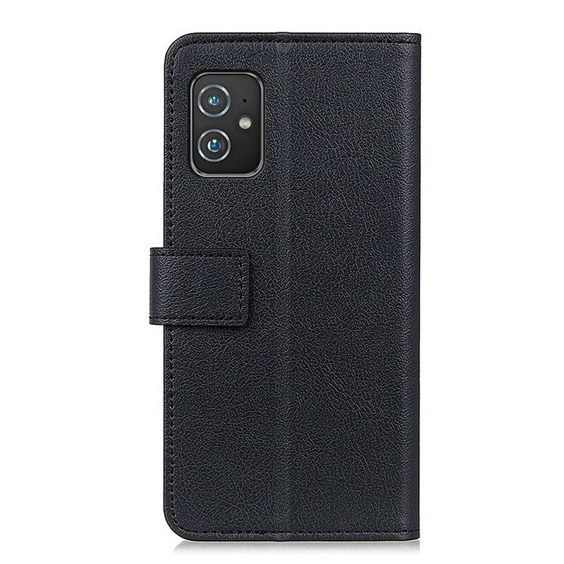 Flip Case Für Asus Zenfone 8 Einfacher Ledereffekt