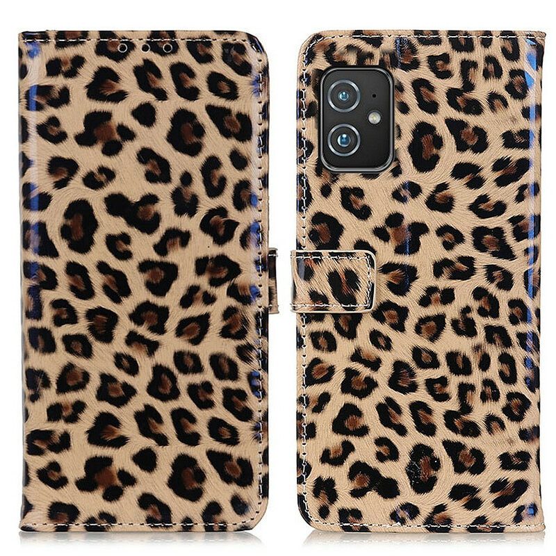 Flip Case Für Asus Zenfone 8 Einfacher Leopard