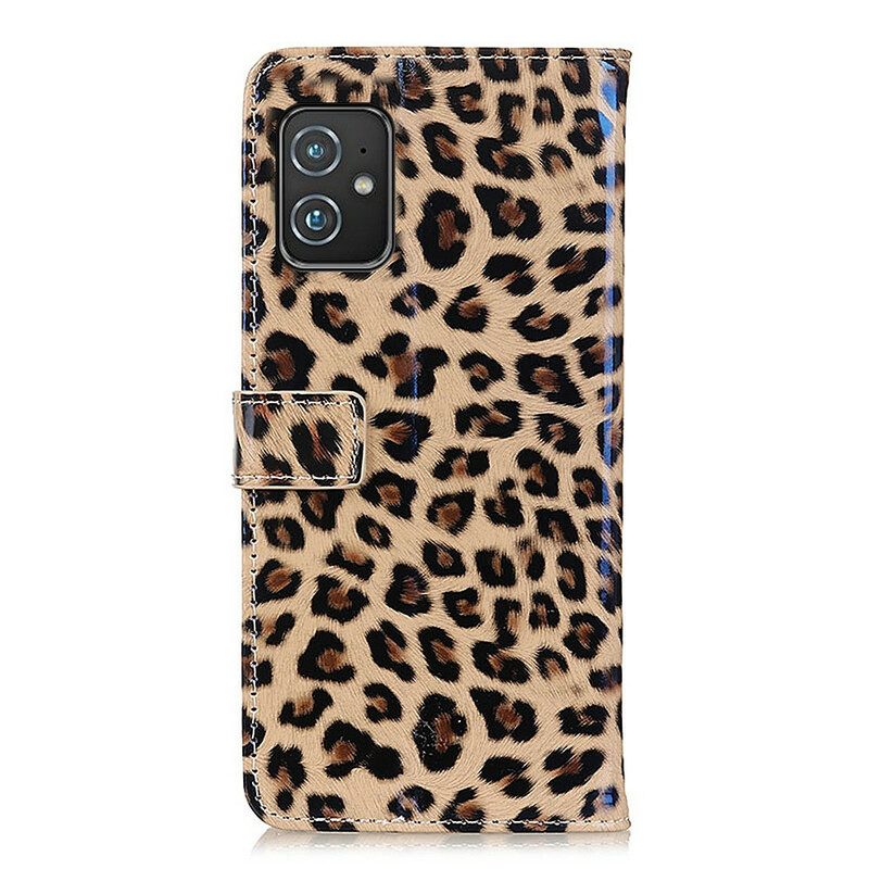 Flip Case Für Asus Zenfone 8 Einfacher Leopard