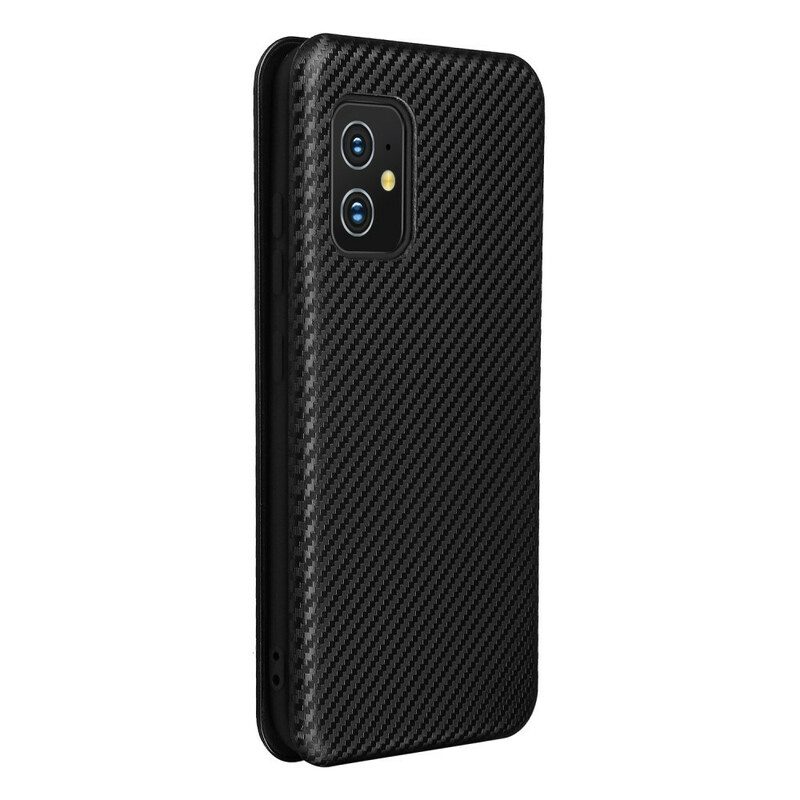 Schutzhülle Für Asus Zenfone 8 Flip Case Kohlefaser Mit Stützring