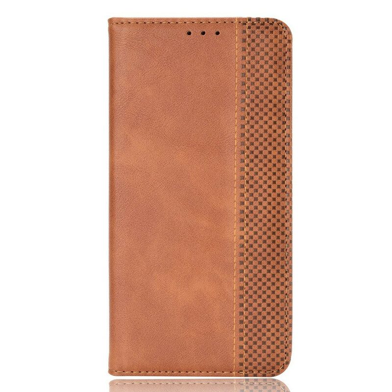 Schutzhülle Für Asus Zenfone 8 Flip Case Stilisierter Vintage-ledereffekt