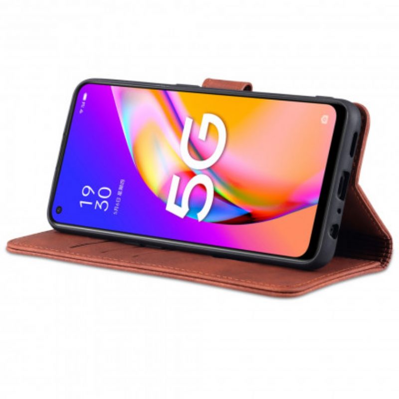 Flip Case Für Oppo A94 5G Azns Ledereffekt