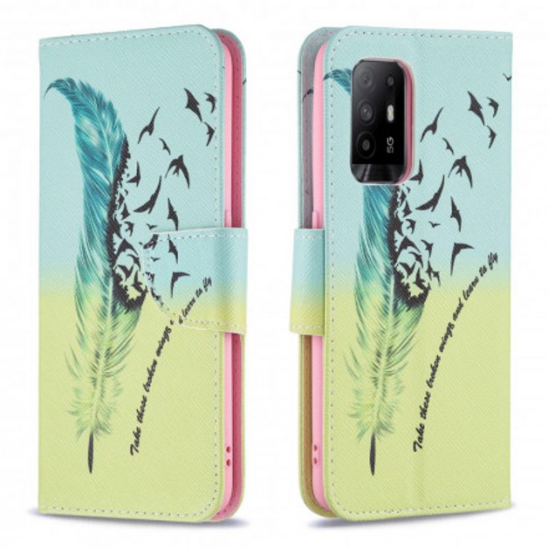 Flip Case Für Oppo A94 5G Fliegen Lernen