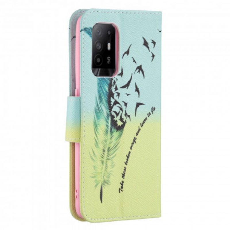 Flip Case Für Oppo A94 5G Fliegen Lernen