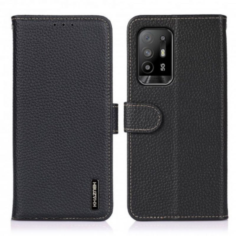 Flip Case Für Oppo A94 5G Khazneh Litschi-leder