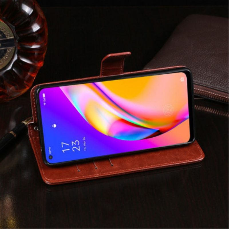 Flip Case Für Oppo A94 5G Kunstleder Idewei