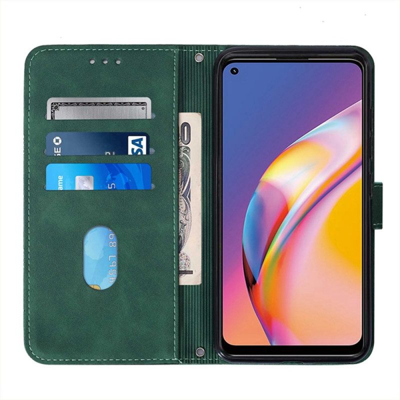 Flip Case Für Oppo A94 5G Kunstleder Mit Riemen