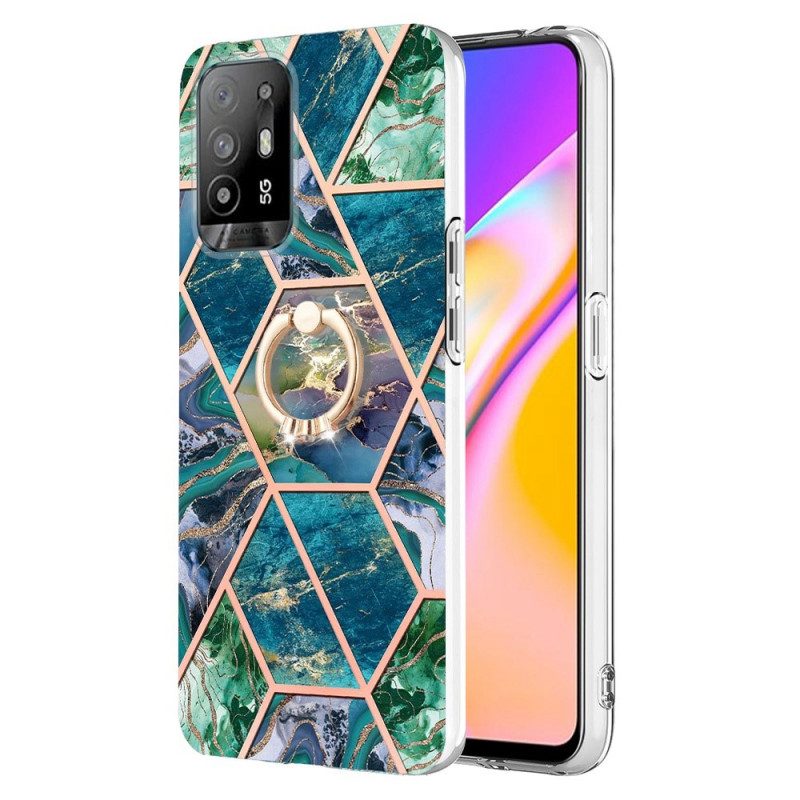 Handyhülle Für Oppo A94 5G Geometrischer Marmor Mit Ring