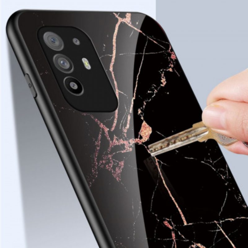 Handyhülle Für Oppo A94 5G Marmorfarben Gehärtetes Glas