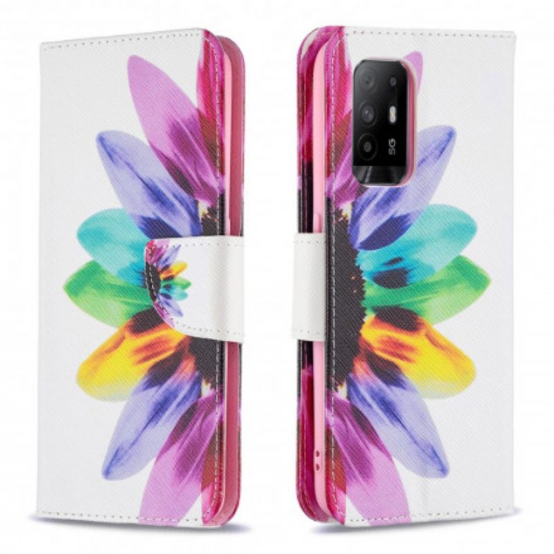 Lederhüllen Für Oppo A94 5G Aquarellblume