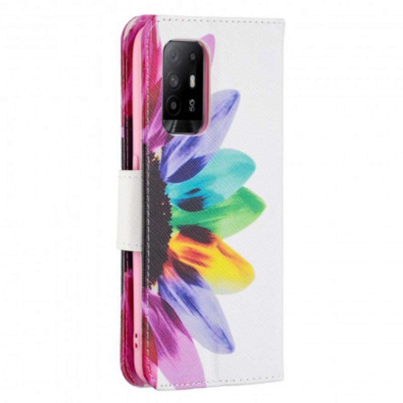 Lederhüllen Für Oppo A94 5G Aquarellblume