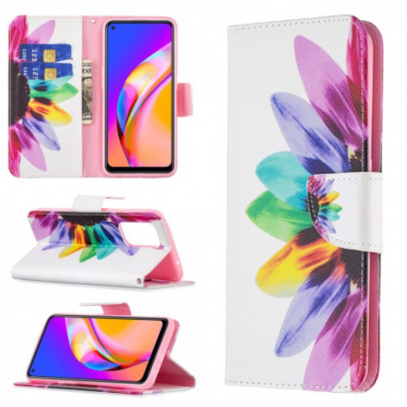 Lederhüllen Für Oppo A94 5G Aquarellblume