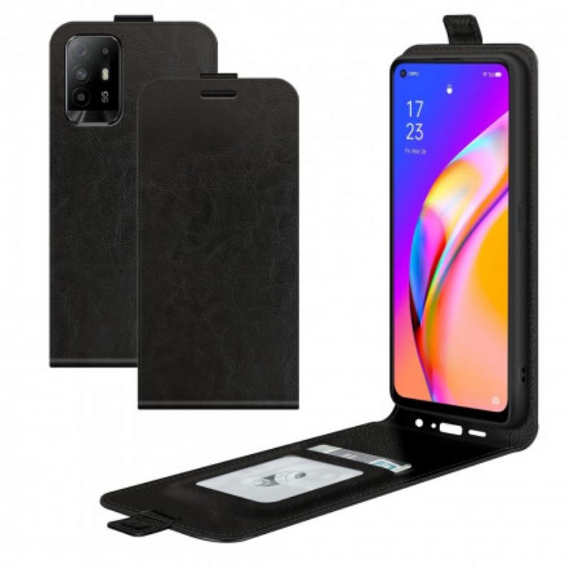 Lederhüllen Für Oppo A94 5G Flip Case Vertikale Klappe In Lederoptik