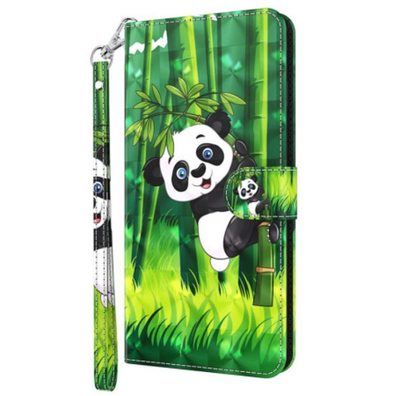 Lederhüllen Für Oppo A94 5G Panda Mit Schlüsselband