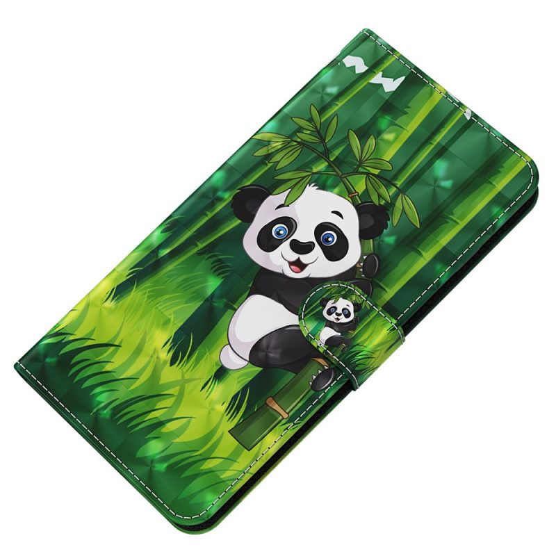 Lederhüllen Für Oppo A94 5G Panda Mit Schlüsselband