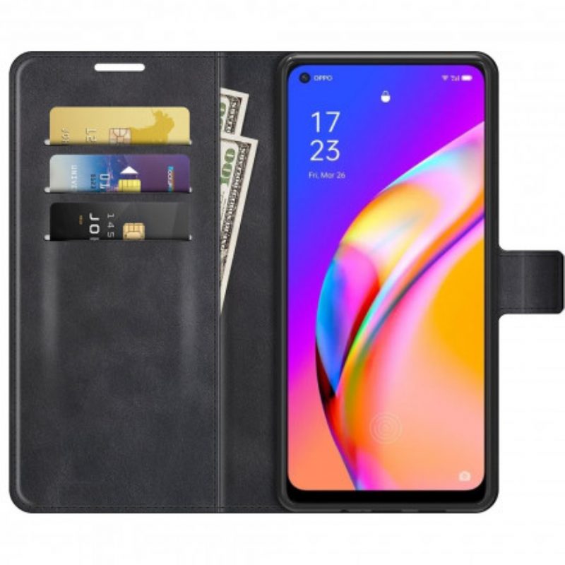 Lederhüllen Für Oppo A94 5G Schlanker. Extremer Ledereffekt