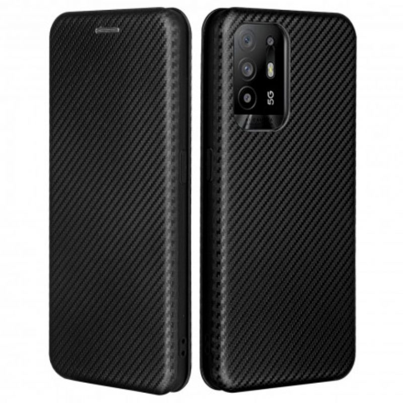 Schutzhülle Für Oppo A94 5G Flip Case Farbiges Carbon-silikon