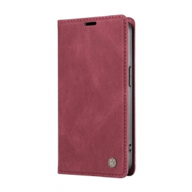 Flip Case Motorola Edge 50 Neo Yikatu Wildledereffekt