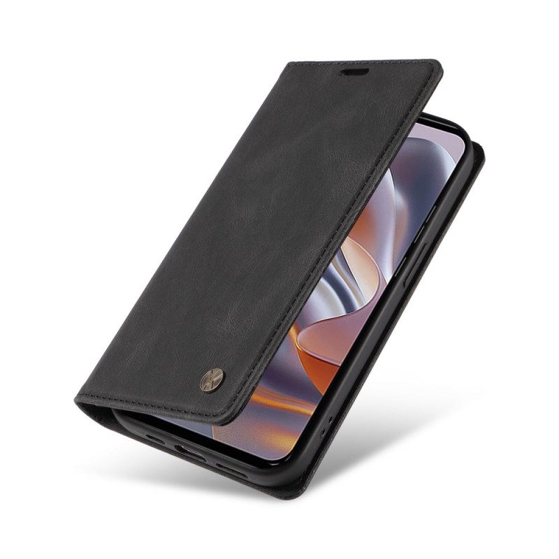 Flip Case Motorola Edge 50 Neo Yikatu Wildledereffekt