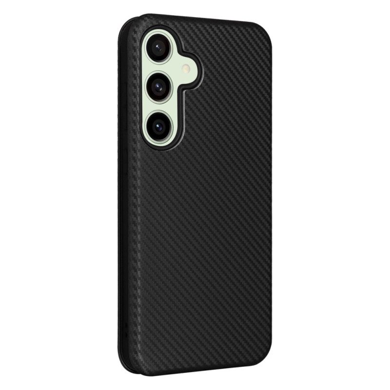 Flip Case Für Samsung Galaxy S24 Fe Carbonfaser-textur