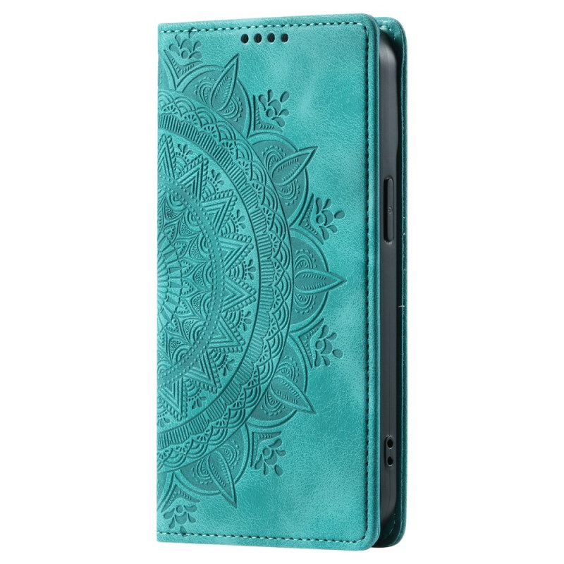 Flip Case Für Samsung Galaxy S24 Fe Mandala-wildleder-effekt