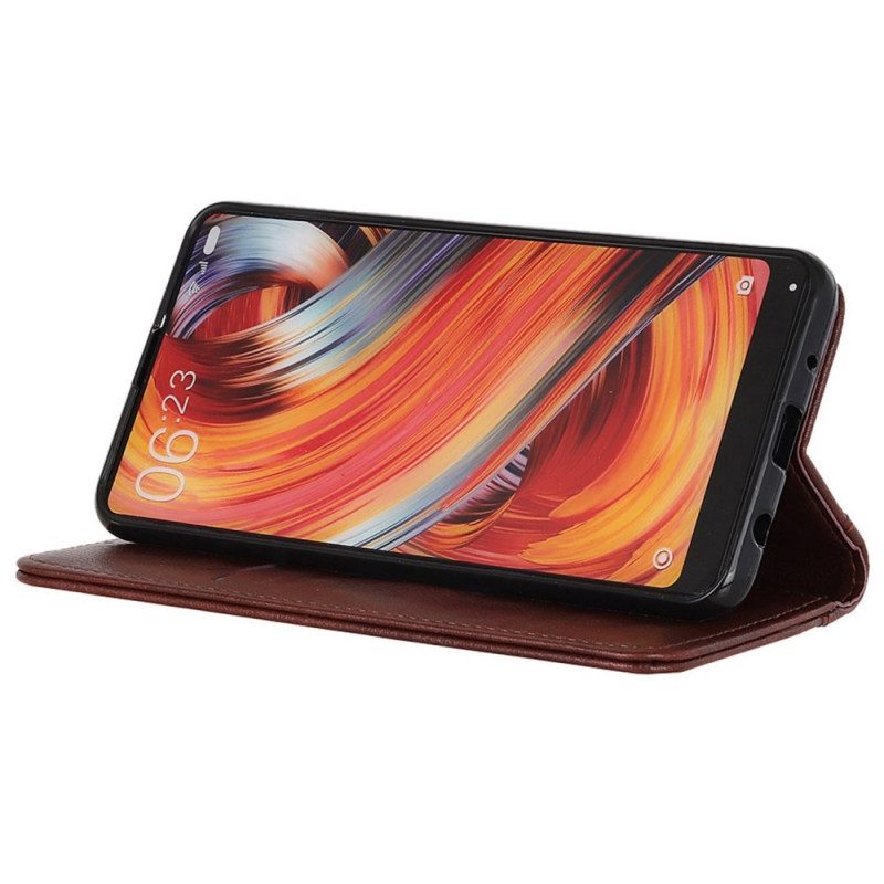 Flip Case Für Samsung Galaxy S24 Fe Spaltleder Mit Litschi-struktur