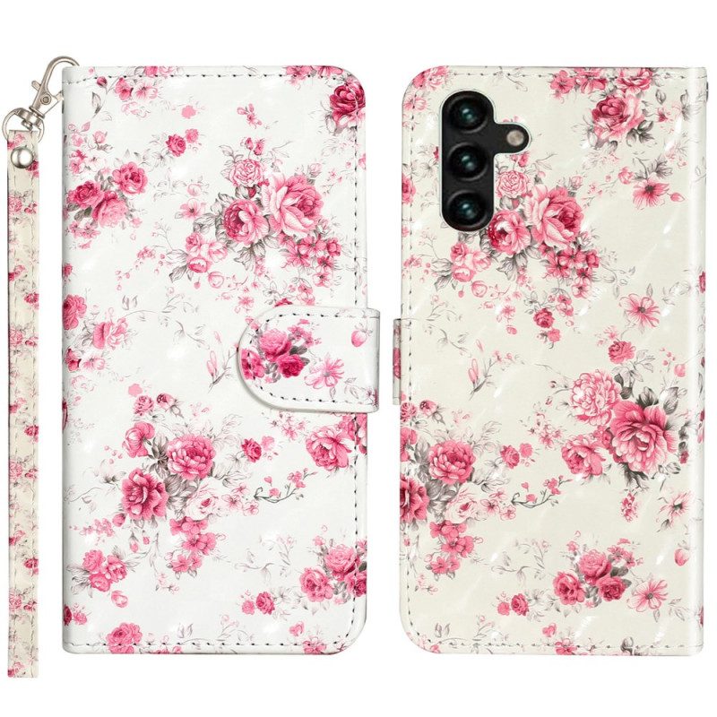 Lederhüllen Für Samsung Galaxy S24 Fe Vintage-rosen Mit Riemen