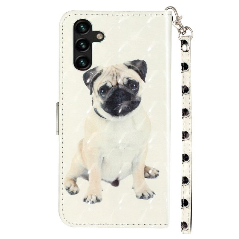 Lederhüllen Samsung Galaxy S24 Fe Handyhülle Lanyard-hund