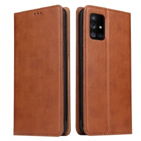 Schutzhülle Für Samsung Galaxy A71 5G Flip Case Echtes Leder