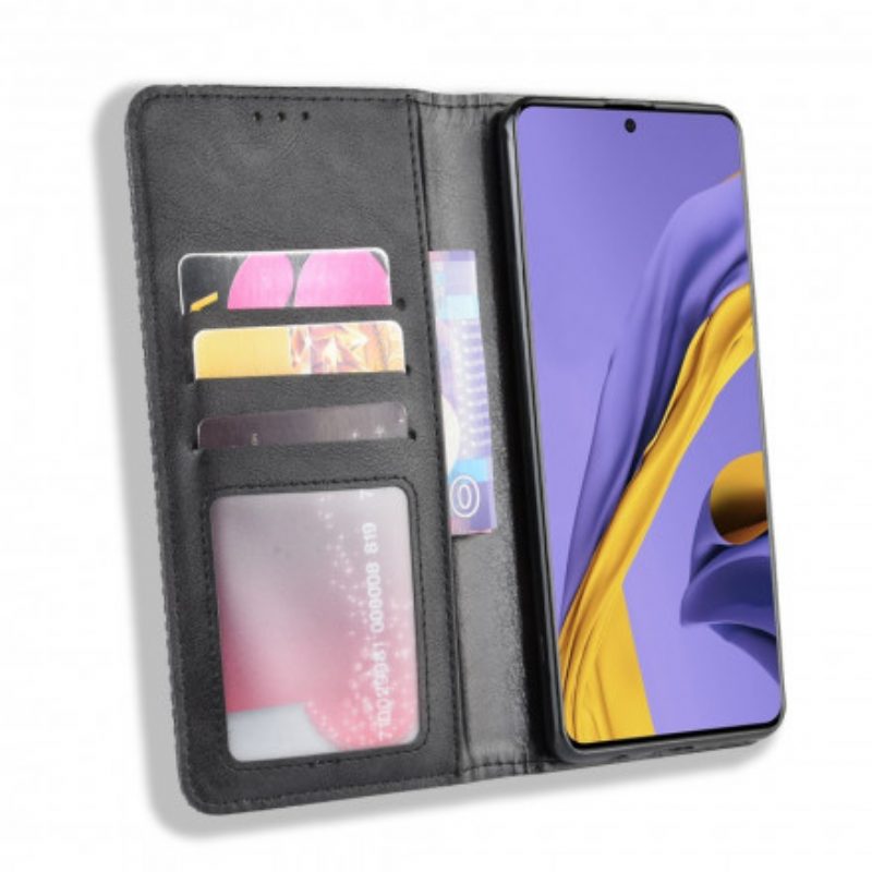 Schutzhülle Für Samsung Galaxy A71 5G Flip Case Stilisierter Vintage-ledereffekt