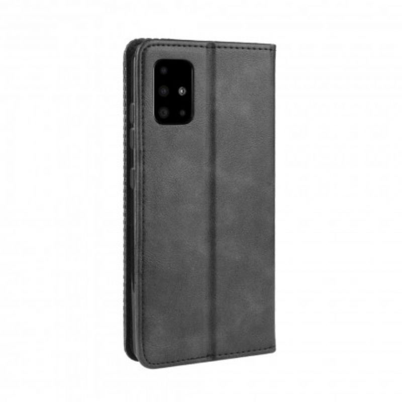 Schutzhülle Für Samsung Galaxy A71 5G Flip Case Stilisierter Vintage-ledereffekt