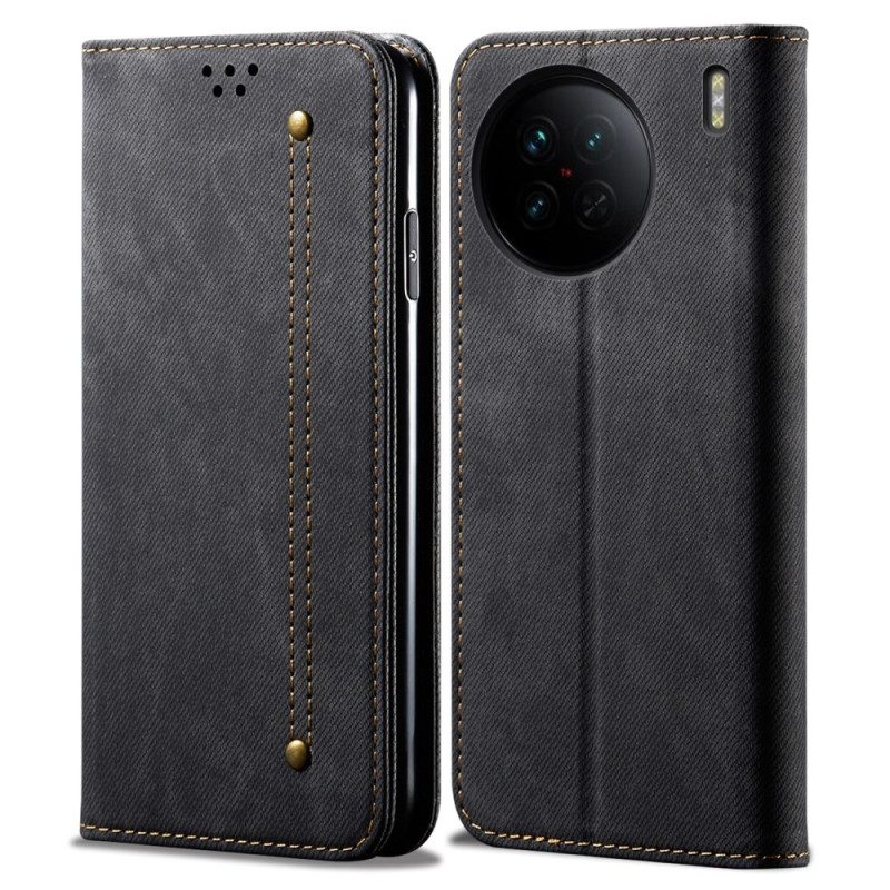 Schutzhülle Für Vivo X90 Pro Flip Case Denim-stoff