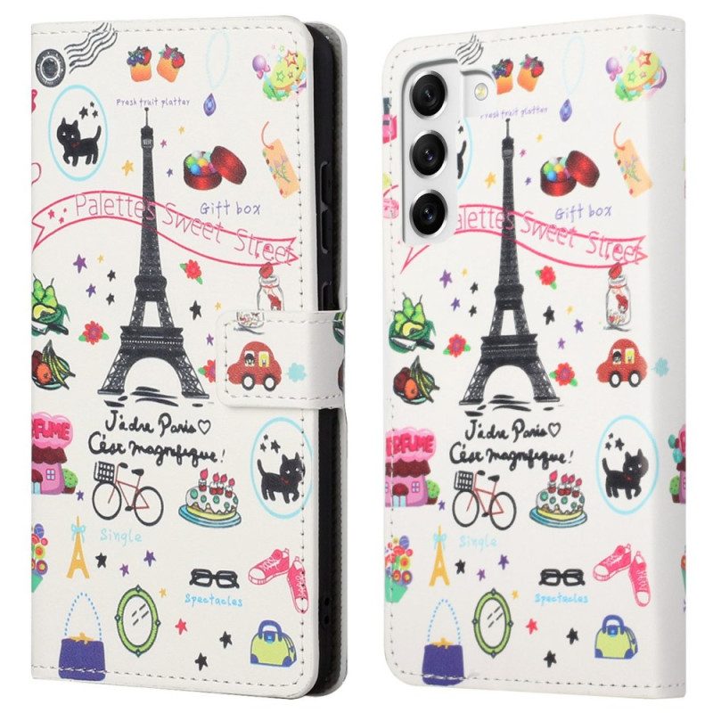 Flip Case Für Samsung Galaxy S23 Plus 5G Ich Liebe Paris