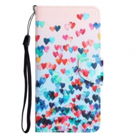 Flip Case Für Samsung Galaxy S23 Plus 5G Mit Kordel Nur Strappy Hearts