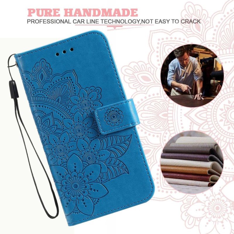 Flip Case Für Samsung Galaxy S23 Plus 5G Mit Kordel Riemchen-mandala