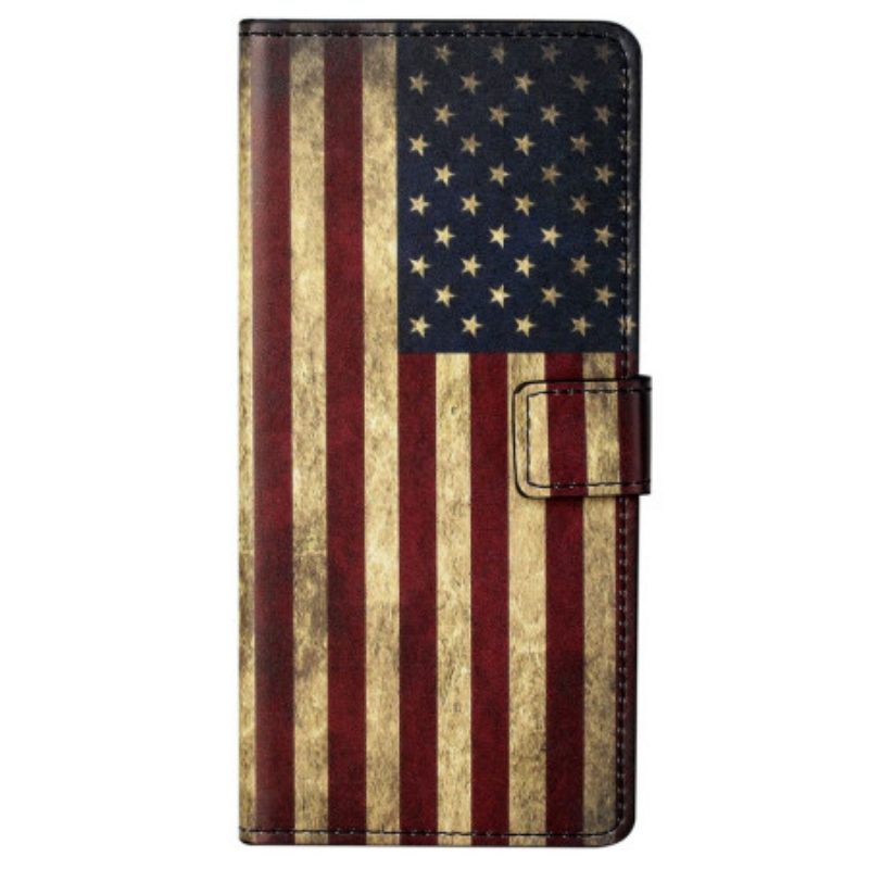 Lederhüllen Für Samsung Galaxy S23 Plus 5G Vintage Amerikanische Flagge